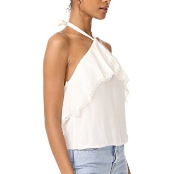 New ALICE + OLIVIA monet silk ruffle halter top - Picture 2 of 4